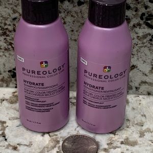 🍄6/$26 Purology hydrate shampoo & conditioner travel 1.7oz each NWT